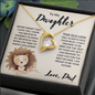 Personalized - To My Beautiful Daughter - Forever Love Necklace - 18k yellow gold finish