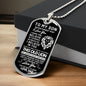 To My Son - Believe In Yourself - Love Dad - Dog Tag Necklace