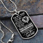 To My Son - Believe In Yourself - Love Mom - Dog Tag Necklace