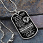 To My Son - Believe In Yourself - Love Dad - Dog Tag Necklace