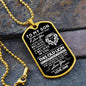 To My Son - Believe In Yourself - Love Dad - Dog Tag Necklace