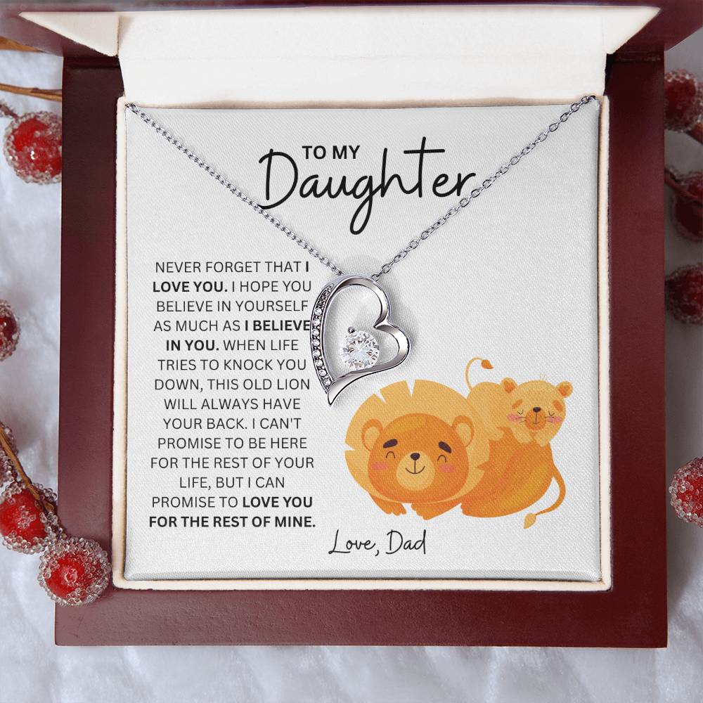 To My Daughter - I've Got Your Back - Forever Love Heart Necklace