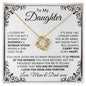 To My Daughter - I Closed My Eyes - From Mom & Dad - Love Knot Necklace