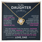 To My Daughter - I Love You Forever - Love Knot Necklace