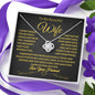 Gift for Wife "I Can't Live Without You" Love Knot Necklace