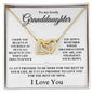 (Almost Sold Out) To My Lovely Granddaughter - I Love You - Interlocking Hearts Necklace