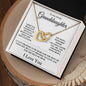 (Almost Sold Out) To My Lovely Granddaughter - I Love You - Interlocking Hearts Necklace
