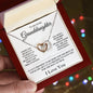(Almost Sold Out) To My Lovely Granddaughter - I Love You - Interlocking Hearts Necklace