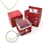 Eternally Preserved Rotating Rose Box - Engraved Heart Necklace!