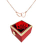 Eternally Preserved Rotating Rose Box - Engraved Heart Necklace!
