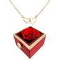 Eternally Preserved Rotating Rose Box - Engraved Heart Necklace!