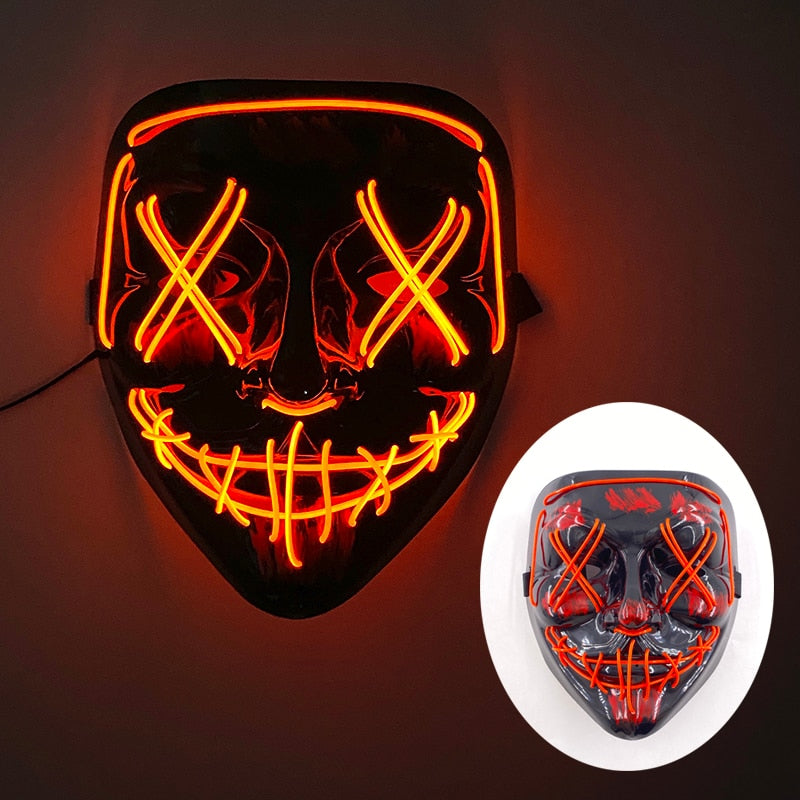 Wireless Halloween Neon L.E.D. Purge Mask