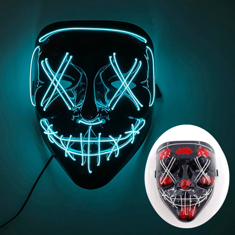 Wireless Halloween Neon L.E.D. Purge Mask