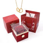 Eternally Preserved Rotating Rose Box - Engraved Heart Necklace!