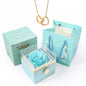 Eternally Preserved Rotating Rose Box - Engraved Heart Necklace!