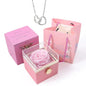 Eternally Preserved Rotating Rose Box - Engraved Heart Necklace!