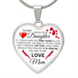 To My Daughter From Mom - See Through My Eyes - Valentine's Luxury Heart Necklace