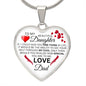 To My Daughter From Dad - See Through My Eyes - Valentine's Luxury Heart Necklace