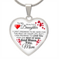 To My Daughter - Promise To Love You - Valentine's Luxury Heart Necklace