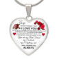 To My Wife - Cherish You - Valentine's Rose Heart Necklace