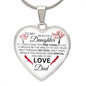 To My Daughter From Dad - See Through My Eyes - Valentine's Luxury Heart Necklace