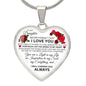 To My Daughter - Cherish You - Valentine's Rose Heart Necklace