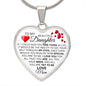 To My Daughter From Mom - See All You Are Yet To Be In My Eyes - Valentine's Luxury Heart Necklace