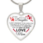 To My Daughter From Mom - Promise To Love You - Valentine's Luxury Heart Necklace