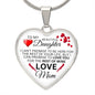 To My Daughter From Mom - Promise To Love You - Valentine's Luxury Heart Necklace