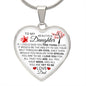 To My Daughter From Dad - See Through My Eyes - Valentine's Luxury Heart Necklace