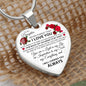 To My Daughter - Cherish You - Valentine's Rose Heart Necklace