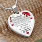 To My Soulmate - Cherish You - Valentine's Rose Heart Necklace
