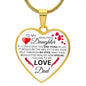 To My Daughter From Dad - See Through My Eyes - Valentine's Luxury Heart Necklace