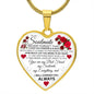 To My Soulmate - Cherish You - Valentine's Rose Heart Necklace