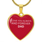 To My Daughter From Dad - Love Always And Forever - Valentine's Luxury Heart Necklace