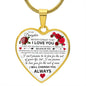 To My Daughter - Rose Heart Valentine's Necklace