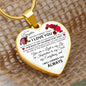 To My Daughter - Cherish You - Valentine's Rose Heart Necklace
