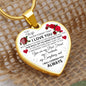 To My Wife - Cherish You - Valentine's Rose Heart Necklace