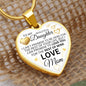 To My Daughter From Mom - I Promise To Love You - Valentine's Luxury Heart Necklace