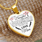 To My Daughter From Mom - See Through My Eyes - Valentine's Luxury Heart Necklace