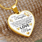 To My Daughter From Mom - I Promise To Love You - Valentine's Luxury Heart Necklace