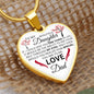 To My Daughter From Dad - See Through My Eyes - Valentine's Luxury Heart Necklace