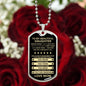 Gift For Daughter From Mom (Dog Tag) Blk Never Forget