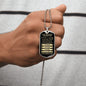 Gift For Daughter From Mom & Dad (Dog Tag) Blk Never Forget
