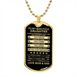 Gift For Daughter From Mom & Dad (Dog Tag) Blk Always Remember