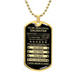 Gift For Daughter From Mom & Dad (Dog Tag) Blk Never Forget