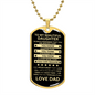 Gift For Daughter From Dad (Dog Tag) Blk Always Remember