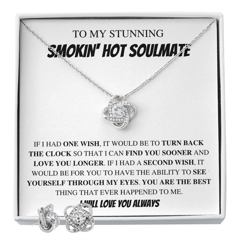 To My Stunning Soulmate In Wht - Valentine's Love Knot Necklace