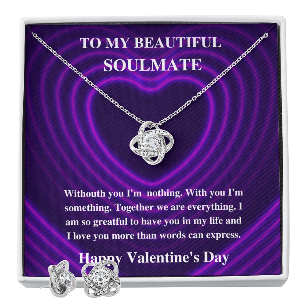 To My Soulmate Woman Of My Dreams - Valentine's Love Knot Necklace