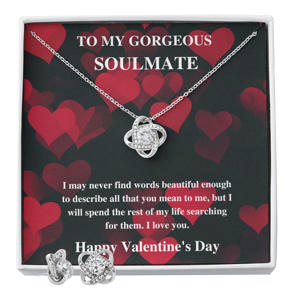 To My Soulmate Woman Of My Dreams - Valentine's Love Knot Necklace